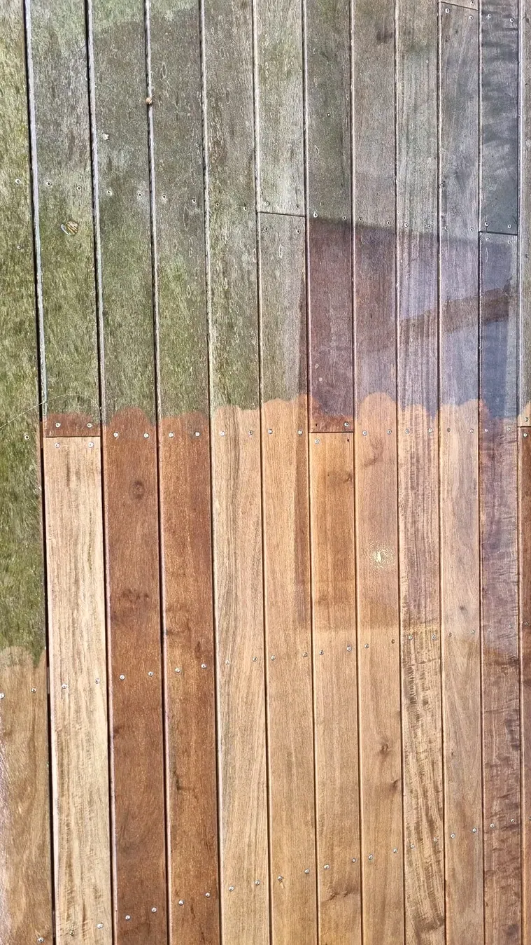 Timber fence cleaning