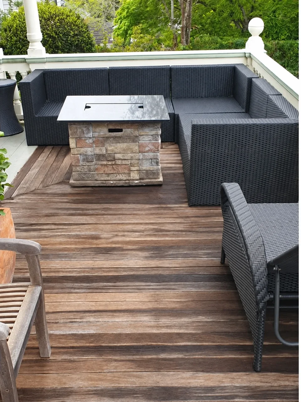 Timber deck after outdoor cleaning